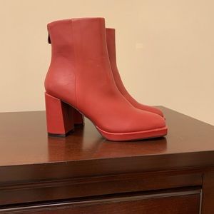 NastyGal Red Booties NWOT